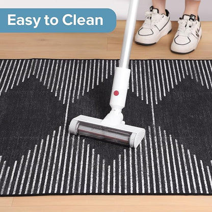 Office Chair Mat for Hardwood Floors, Durable 36"x48" Low-Pile Bohemian Stripe Desk Rug with Non-Slip Backing, Easy-Glide Computer Floor Protector for Rolling Chairs