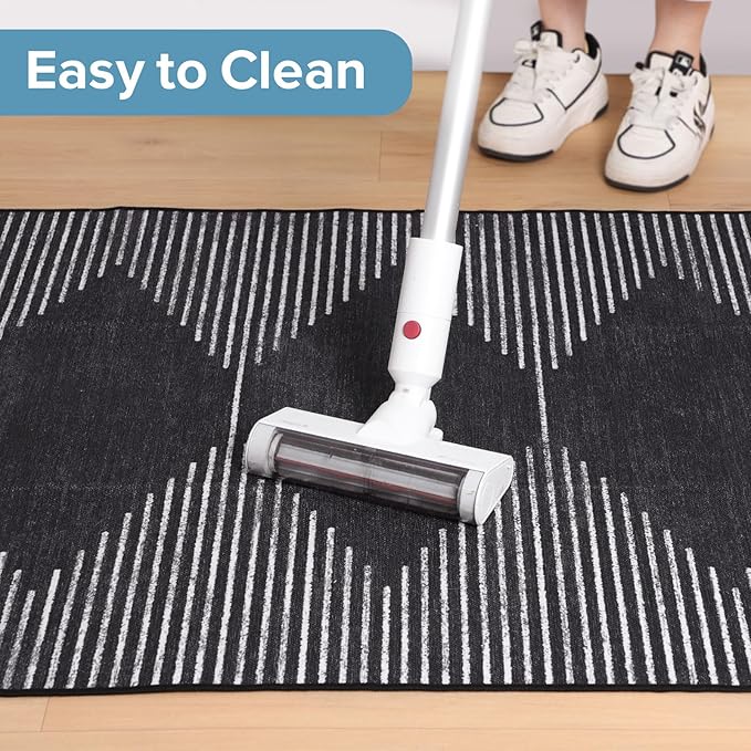 Office Chair Mat for Hardwood Floors, Durable 48"x60" Low-Pile Bohemian Stripe Desk Rug with Non-Slip Backing, Easy-Glide Computer Floor Protector for Rolling Chairs