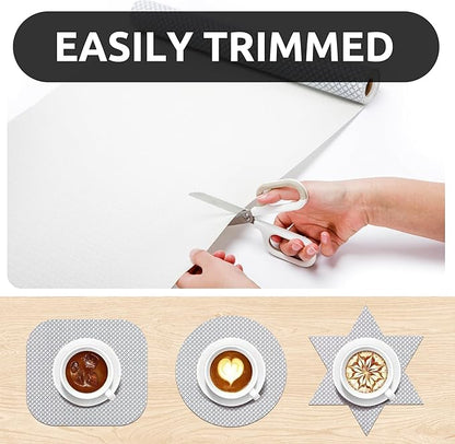 RAY STAR 12X120 Inch Shelf Liner for Kitchen Cabinets, Non-Adhesive Cabinet Liner Washable, PVC Drawer Liner for Dresser Non-Slip Bathroom (Black Circle)(4 Roll)