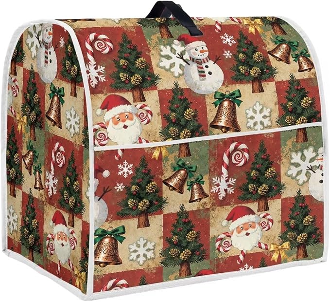 Christmas Stand Mixer Cover 4.5-5Qt Retro Mixer Cover Washable Anti-Stain Appliance Covers for Kitchen Counter Mixer Parts & Accessories Christmas Decor Gift for Friends