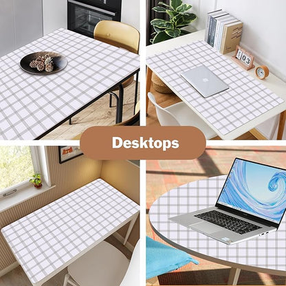 Drawer and Shelf Liner for Kitchen Cabinet: 17 in X 30 Ft Non Slip Waterproof Shelf Paper Non Adhesive Refrigerator Liners White Square Easy Liners for Bathroom Cupboard with Knife Tape Measure