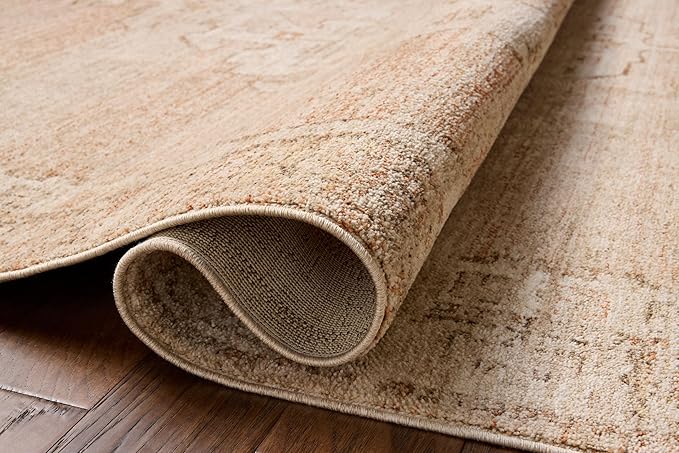 Loloi Chris Loves Julia Palma Collection PLM-02 Spice/Natural 7'-10" x 10' Area Rug Vintage Style Boho Living Room Bedroom Carpet