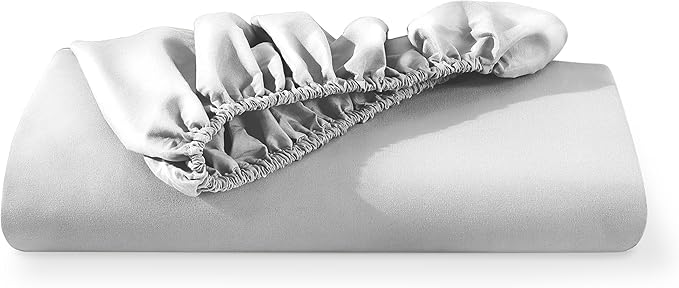 Bare Home Fitted Bottom Sheet King Size - Premium 1800 Microfiber - Ultra-Soft Hotel Luxury - Deep Pocket - Durable and Long Lasting (King, Cloud Grey)