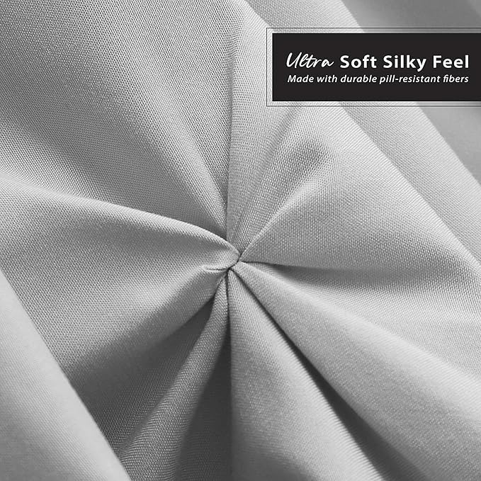 Nestl Light Grey Bed Skirt Queen Size, Pinch Pleat Queen Bed Skirt, 14" Inch Drop Queen Bedskirt, Hotel Quality Light Grey Bed Skirts, Microfiber Bedskirt for Queen Bed, Light Grey Queen Bed Skirt