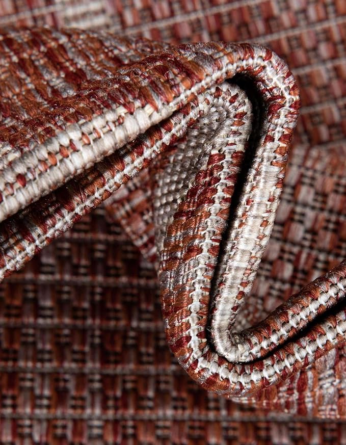 Unique Loom Outdoor Trellis Collection Area Rug (2' 7" x 4' 1" Hearth Rust Red/Ivory)