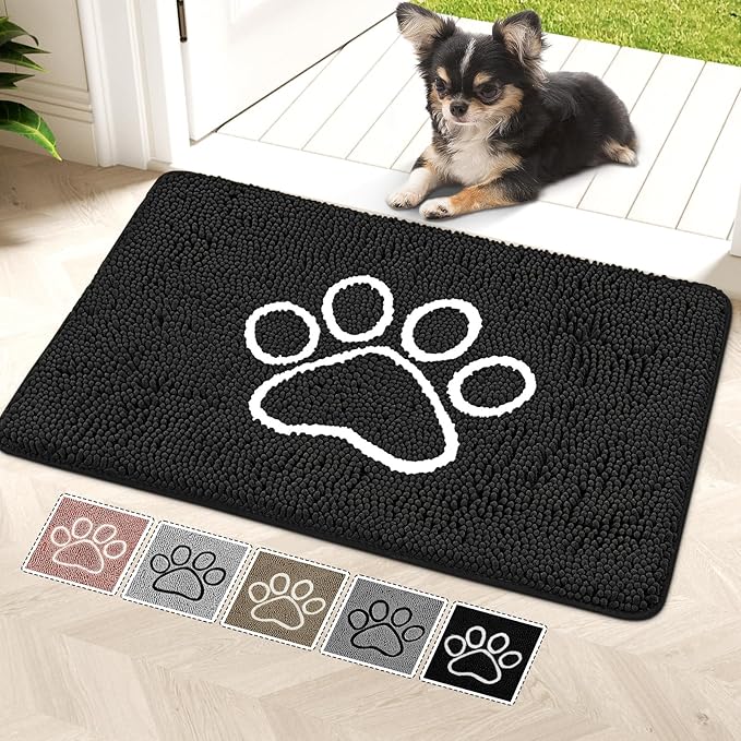 Bcoimo Super Absorbent Dog Door Mat, 30"*20" Anti Slip Mat for Muddy Paws, Pet Rugs for Dirty Paws Washable That Absorbs Moisture and Dirt, for Dog Cage and Pet Resting Carpet