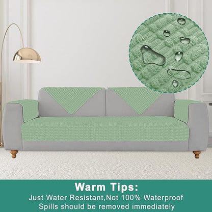 Foxdecor Couch Covers for Sofa, Chaise Cover Sofa Seat Covers, Anti-Slip Dog Mat Pet Pad Blanket for Chair Recliner Bed Furniture Protector, (Sage Green 40x50inch)