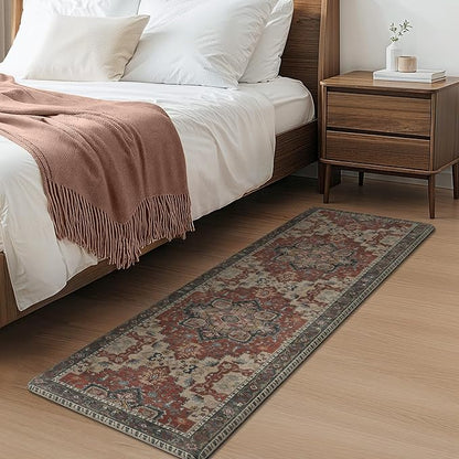 GENIMO Kitchen Mats for Floor, Washable Anti Fatigue Mat for Cushioned, 17.3"x59", Waterproof Kitchen Rugs, Non Slip Foam Comfort Standing Mat Rug for Home, Runner, Sink, Laundry, Bordeaux