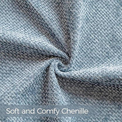 a moment Blue Chenille Throw Pillow Covers 22x22 Inch Pack of 2 Modern Decorative Throw Pillow Covers Farmhouse Cross Covers Home Decor for Sofa Bedroom Living Room
