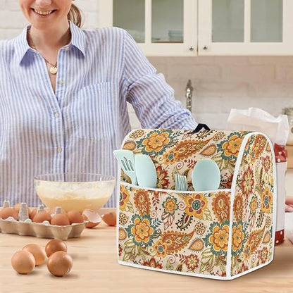 Boho Stand Mixer Cover 6-8Qt Mixer Cover Washable Anti-Stain Appliance Covers for Kitchen Counter Mixer Parts & Accessories Home Decoration