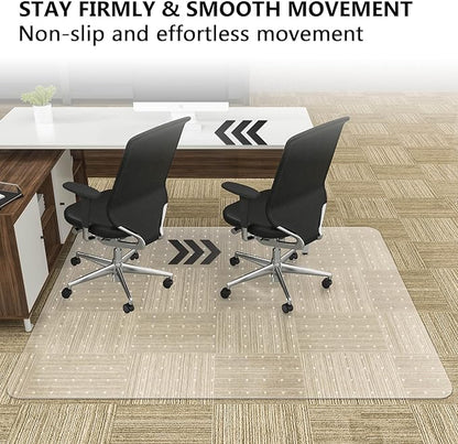 Amyracel Extra Large Office Chair Mat for Low Pile Carpeted Floors - 46" x 60" Clear Desk Chair Floot Mat for Home & Offices, Easy Glide Plastic Floor Mat for Office Chair On Carpet