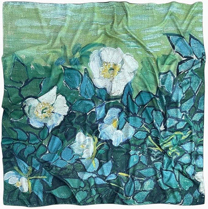 Artist Oil Painting Wraps 51"x51" Cashmere-Soft Art Pashmina Luxury Rolled Hem Women Large Travel Blanket Shawl