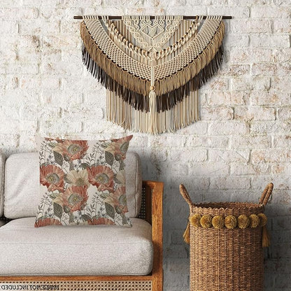 Vintage Boho Floral Pillow Covers 18x18 - Retro Bohemian Decorative Throw Pillow Covers Pillowcases for Living Room Bedroom, Floral Outdoor Pillow Covers, Cottagecore Room Decor (Double-Sided)
