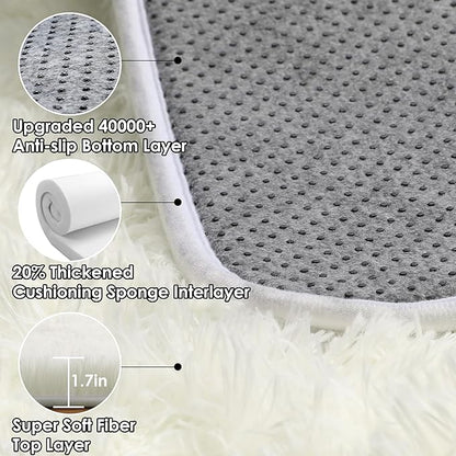 ONASAR Cream White Area Rugs 9x12 Living Room, Ivory Large Fluffy Shag Bedroom Rug, Washable Soft Plush Thick Shaggy Big Floor Carpet for Kids Boy Girls Teen Dorm Nursery Indoor Home Decor Aesthetic