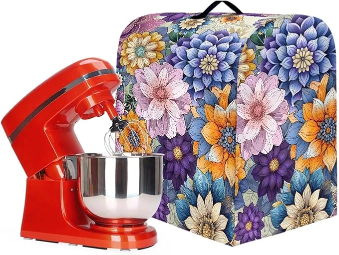 Boho Flower Mixer Covers Dust Covers for Stand Mixer Kitchen Counter Mixer Parts & Accessories Decor for Kitchen Kid Mixer Cover Colorful