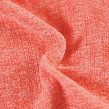 CaliTime Throw Pillow Covers Decorative 18 X 18 Inches Pack of 2 Cozy Solid Dyed Soft Chenille Cushion Cases with Pom Poms for Couch Sofa Bed Living Room Home Living Coral