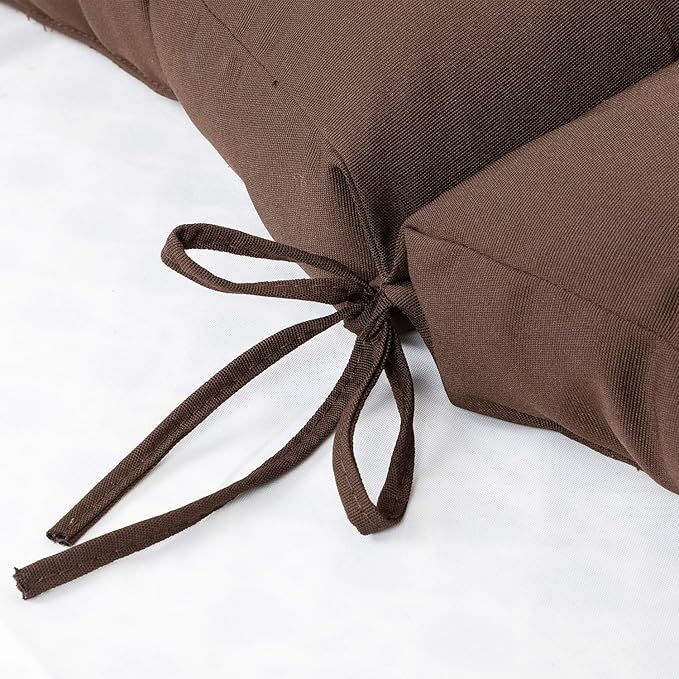 ARTPLAN Seat/Back Outdoor Chair Cushion,Set of 4 Patio Chair Cushion with Tie,Tufted Replacement for Patio Furniture,20x20x4 Inches,4 Count