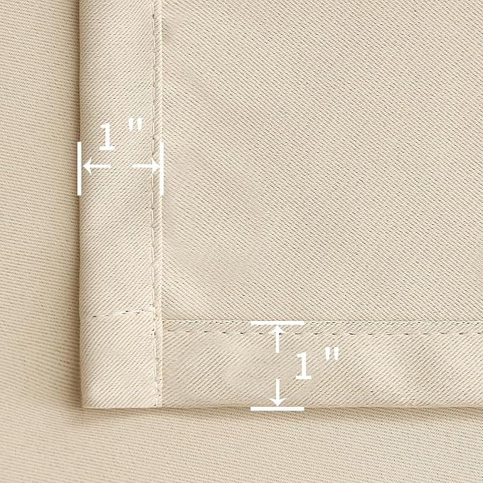 BGment Blackout Curtains 24 Inches Length for Kitchen Cafe Window - Rod Pocket Small Drapes Privacy Darkening for Bathroom Basement Rv Over Sink, 2 Panels, Champagne, 29 X 24 Inch