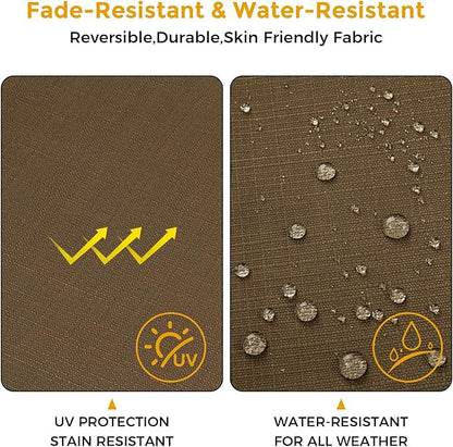 Outdoor Chair Cushions Set of 2,Patio Seat Cushion 17"x16"x2",U-Shaped Dining Chair Cushion 17 by 16 Inch,Water Resistant,Fade-Resistant Chair Pads for Kitchen Garden Furniture(Coffee Brown)