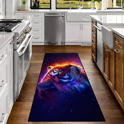 Galaxy Tiger Rug 3D Fierce Tigers Area Rugs for Bedroom Living Room Playroom Gameroom Boys Kids Fire Glitter Carpet Throw Rugs Floor Mat 79 in x 39 in