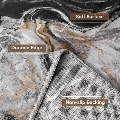 6x9 Area Rugs for Living Room, Modern Abstract Rug for Bedroom, Contemporary Machine Washable Rug, Large Stain Resistant Carpet for Dining Room Playroom Home Office, Pet & Kids Friendly