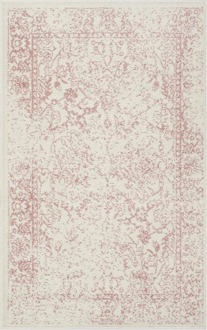 SAFAVIEH Adirondack Collection Accent Rug - 2'6" x 4', Ivory & Rose, Distressed Vintage Floral Design, Non-Shedding & Easy to Clean, Ideal for Front Door, Kitchen, Entryway, Foyer (ADR109H)