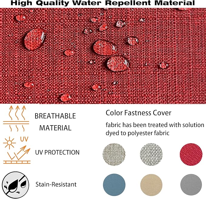 COZYVIDA Outdoor/Indoor 24x24 inch Deep Seat Patio Cushions Set of 1 Resilient Foam Filling Water Repellent Stain-Resistant UV Resistant Weather Resistant Patio Cushions Chili