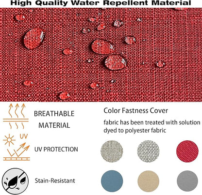 COZYVIDA Outdoor/Indoor 24x24 inch Deep Seat Patio Cushions Set of 2 Resilient Foam Filling Water Repellent Stain-Resistant UV Resistant Weather Resistant Patio Cushions Chili
