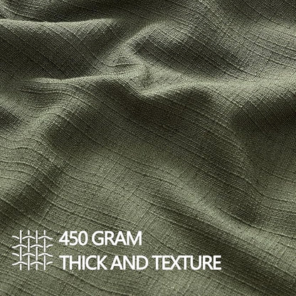 MIULEE Christmas Decorative Pillow Covers 20x20, 2 Pack Boho Farmhouse Neutral Throw Pillows for Couch, Thick Textured Modern Linen Cushion Cases Sofa Bed Living Room Home Decor, Dark Green