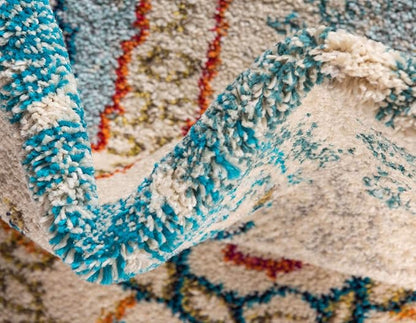 Unique Loom Positano Collection Coastal Modern Turtles Beige Area Rug (5' x 8')