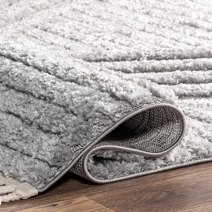 nuLOOM Risette Light Grey, 8'10" x 12', Geometric, Soft and Textured, High Traffic, Stain Resistant, Easy Clean, Durable Area Rug for Bedroom, Living Room, Dining Space, Den, Foyer, Entryway