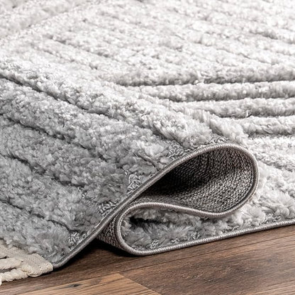 nuLOOM Risette Light Grey, 8'10" x 12', Geometric, Soft and Textured, High Traffic, Stain Resistant, Easy Clean, Durable Area Rug for Bedroom, Living Room, Dining Space, Den, Foyer, Entryway