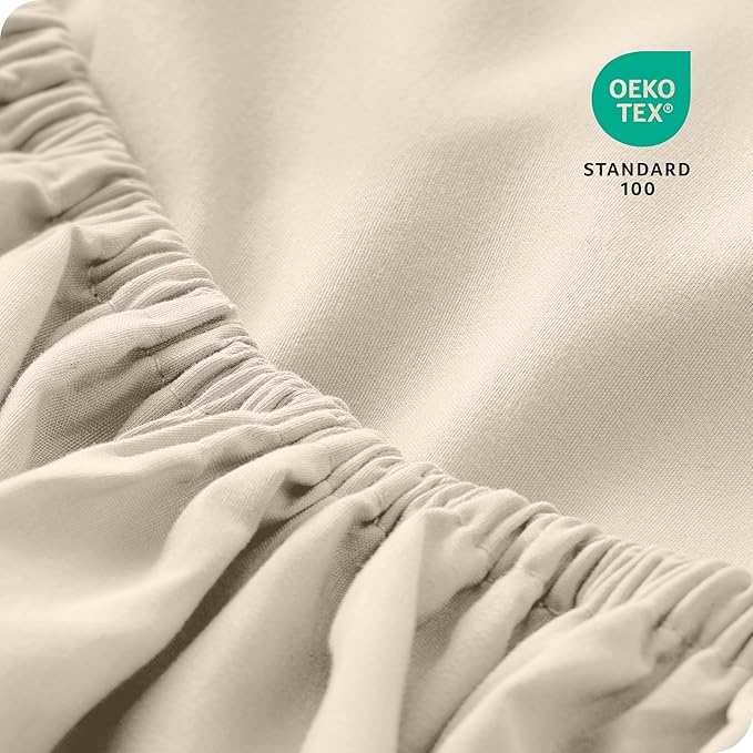 Bare Home 2-Pack Fitted Bottom Sheets King - Premium 1800 Ultra-Soft Wrinkle Resistant Microfiber - Deep Pocket (King, Sand)