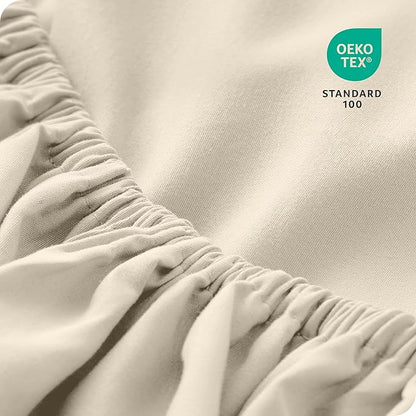 Bare Home 5-Pack Fitted Bottom Ultra-Soft Sheets Queen - Premium 1800 Ultra-Soft Wrinkle Resistant Microfiber - Deep Pocket (Queen, Sand)