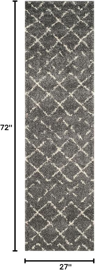 SAFAVIEH Arizona Shag Collection Runner Rug - 2'3" x 6', Brown & Ivory, Moroccan Design, Non-Shedding & Easy to Clean, Ideal for Ideal for Living Room, Hallway, Foyer, Bedroom (ASG743B)