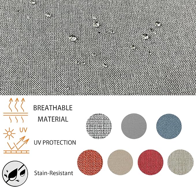 Goodgoods 24x24 inch Outdoor/Indoor Deep Seat Patio Cushions Set of 2 Resilient Foam Filling Water Repellent Stain-Resistant UV Resistant Weather Resistant Deep Seat Bottom Light Gray