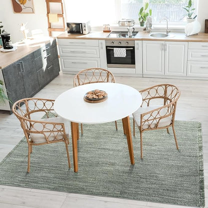 LUXE WEAVERS Solid Machine Woven Green 9x12 Area Rug, Indoor Stain-Resistant Carpet