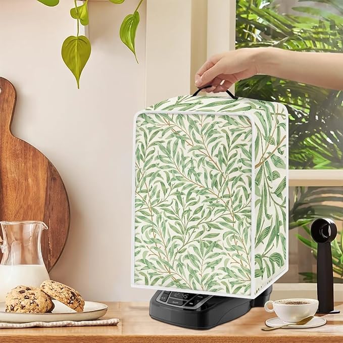 Coffee Maker Cover For Kitchen With Top Handle Waterproof Dust Appliance Cover Suitable For Most Coffee Machine Models William Morris Green
