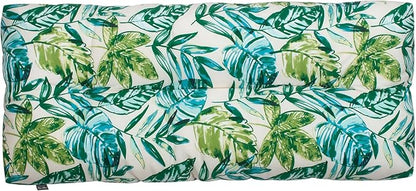 FUNHOME Outdoor Bench Cushion 48 x18 inch with Non-Slip Grips,Water Resistant Porch Swing Cushion,Bench Pillow Pads,Floral Tufted Cushions for Patio Garden Furniture,48" Seat Cushions(Palm Leaf)