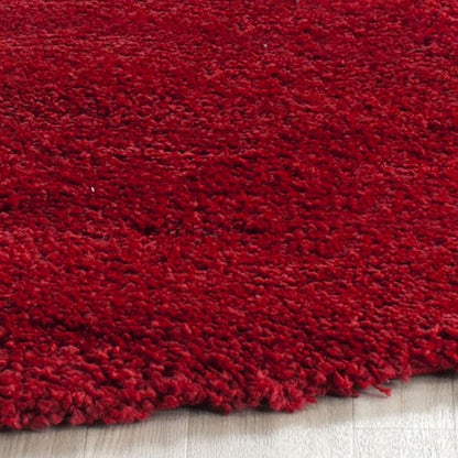 SAFAVIEH Milan Shag Collection 3' Round Red SG180 Solid Non-Shedding Living Room Bedroom Dining Room Entryway Plush 2-inch Thick Area Rug
