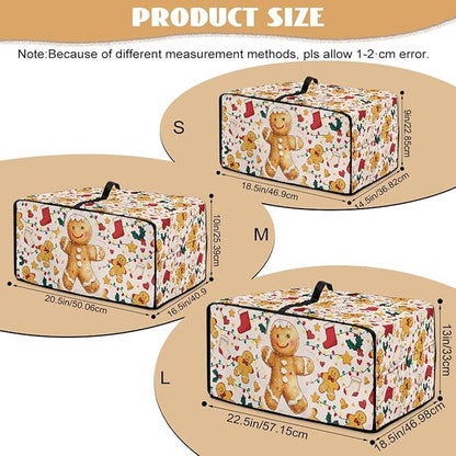 Countertop Convection Oven Cover Dust-Proof Toaster Oven Cover with Accessories Pockets, Countertop Convection Oven Protector, L, Gingerbread Man Christmas String Lights
