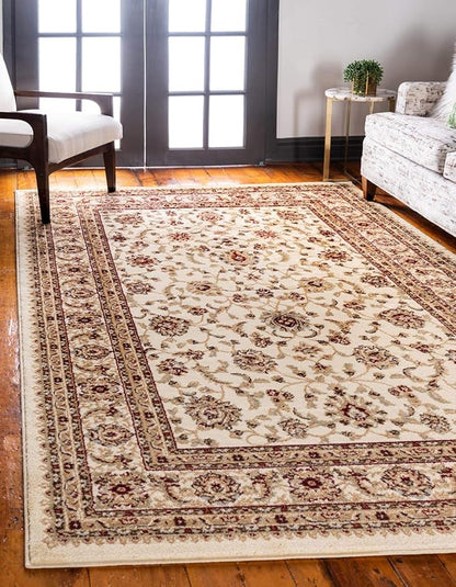 Unique Loom Voyage Collection Traditional Oriental Classic Intricate Design Area Rug (10' 0 x 13' 0 Rectangular, Ivory/Gold)