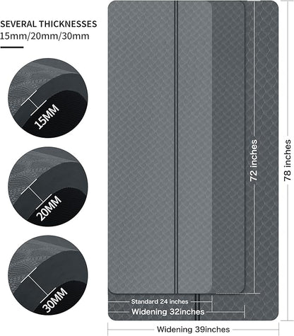 nuveti Large Exercise Mat - 15mm/20mm/30mm Thick Yoga Mat | Workout Mat for Fitness, Yoga, Pilates, Stretching & Floor Exercises for Women & Men with Free Carrying Bag