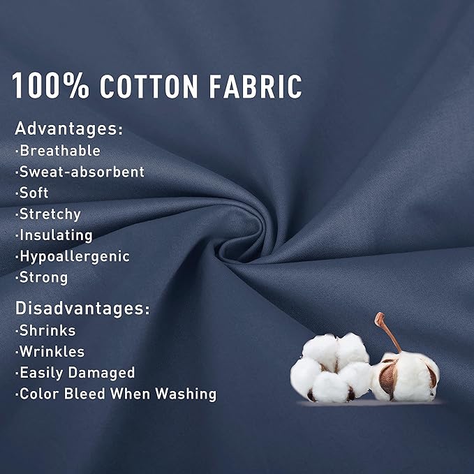 Sunflower Twin Fitted Sheet, 1-Piece Deep Pocket Fitted Bottom Sheet 15", 100% Cotton Sateen Soft Breathable, Blue Indigo