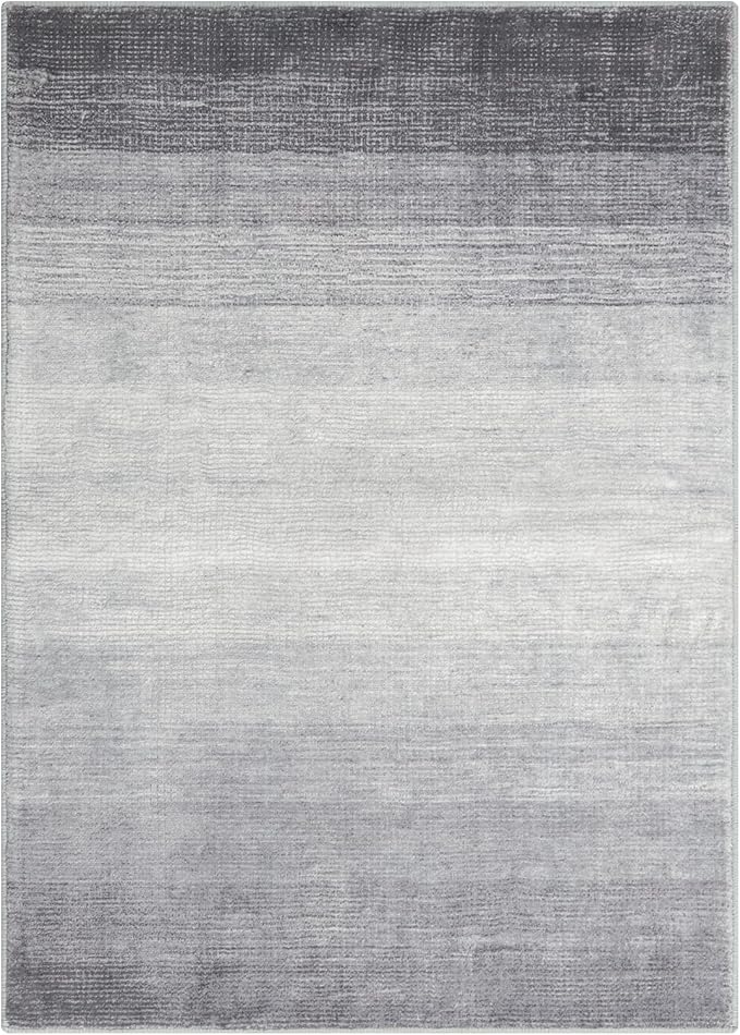 Wonnitar Modern Ombre 5x7 Grey Rugs for Living Room, Washable Large Bedroom Area Rug, Non-Slip Stain Resistant Dining Table Throw Mat, Abstract Carpet for Entry Basement Dorm (Grey, 5'x7')