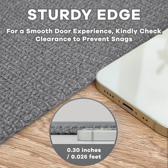 EARTHALL Washable Runner Rug 2x7 Ft Non Slip Runners for Hallways Cotton Rubber Backed Kitchen Runner Braided Indoor Floor Carpet Runners for Entryway, Hallway, Kitchen, Bedroom, Charcoal Gray