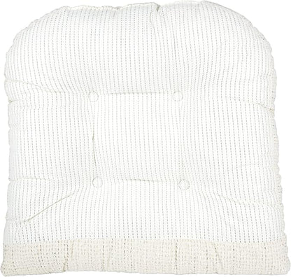 Klear Vu Omega Non-Slip Rocking Chair Cushion Set, Assembled in USA, Thick Padding & Tufted Design, Includes Seat Pad & Back Pillow with Ties, 17x17 Inches, 2-Piece Set, Tyson Birch