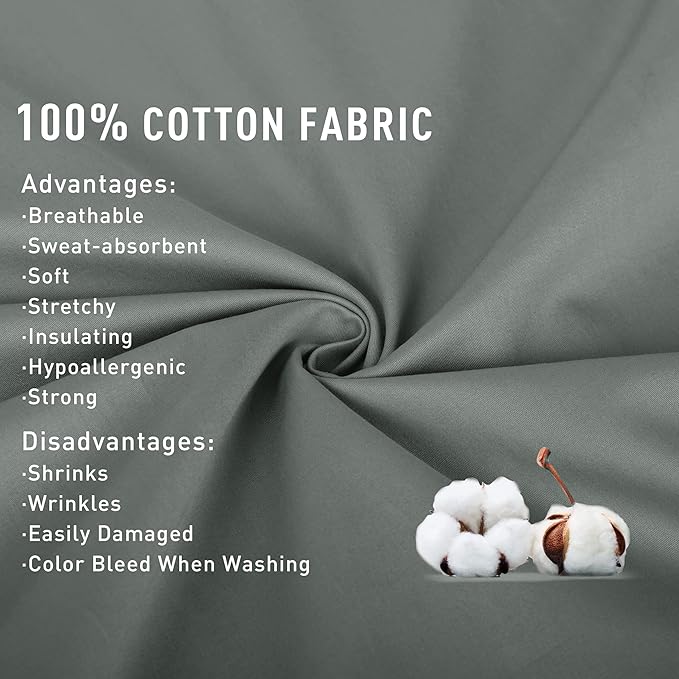 Sunflower California King Fitted Sheet, 1-Piece Extra Deep Pocket Fitted Bottom Sheet 22", 100% Cotton Sateen Soft Breathable, Ultimate Gray
