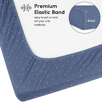 Yoofoss Baby Crib Sheets for Boys Girls, Fitted Crib Sheet 2 Pack for Standard Crib and Toddler Mattress, Super Soft Microfiber Baby Sheet 28x52x8in(Panda)