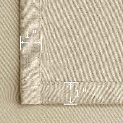 BGment Beige Blackout Curtains for Short Window - Rod Pocket 54 Inch Width Thermal Insulated Room Darkening Curtain for Bedroom Kitchen Cafe, 52 x 45 Inch, 2 Panels, Beige